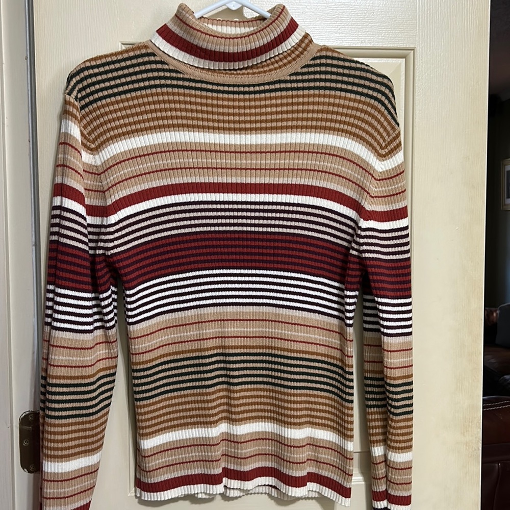 Good Clothes Striped turtle neck sweater
